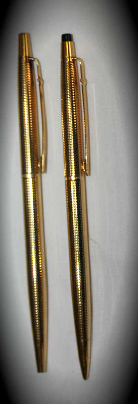 Gold Plated Caran d'ache  -G-- Pen and Pencil set - Switzerland- no refill - used not boxed