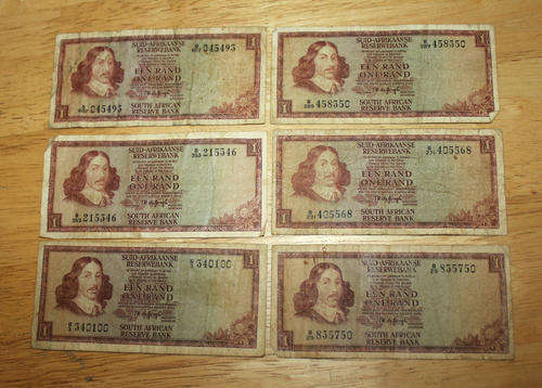 Old T.W de Jongh South African R1 Notes -Circulated - Bid per Note 6 available
