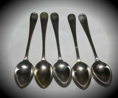 5 Silver plated spoons 110mm
