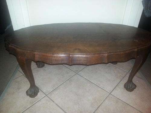 antique Ball and claw coffee table. imbuia wood
