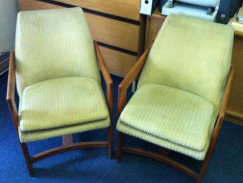 A pair of retro study chairs