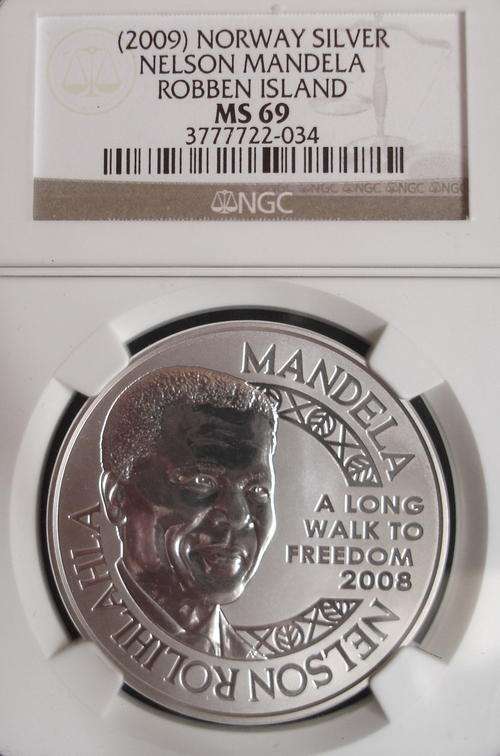 2009 Mandela Robben Island 1oz Silver NGC MS69