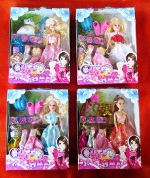 4 Sets Cute Girl Fasion Dolls - 2 Sets for 1 Bid