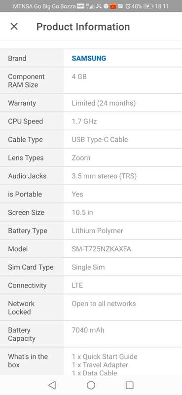 SAMSUNG TAB S5e LTE 10.5"
