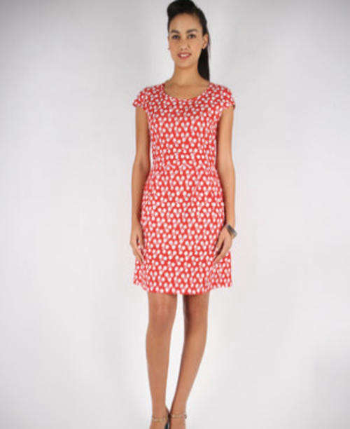 red + white dress