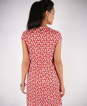 red + white dress