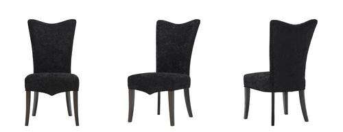 DALLAS FABRIC DINING CHAIR | BLACK SUEDE | DARK WOODEN FEET | LIMITED CLEARANCE SALE