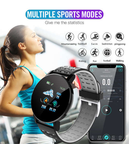 D119 Plus Childrens Bluetooth Fitness Smartwatch, Heart Rate, Blood Pressure, O2, IP67 Waterproof.