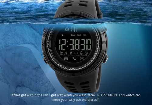 Skmei Digital Full Function Watch, Bluetooth,Android/ ios, Sync, Waterproof 50 m, Sports / Outdoor.