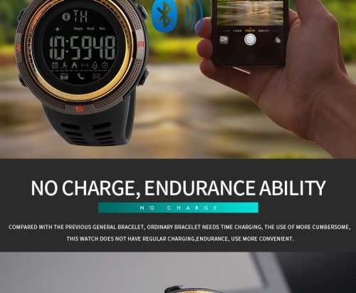 Skmei Digital Full Function Watch, Bluetooth,Android/ ios, Sync, Waterproof 50 m, Sports / Outdoor.