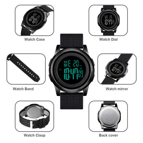 Skmei Slimline  Metal Case Digital Full function watch, 50 m waterproof.