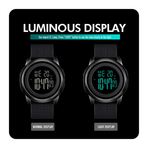 Skmei Slimline  Metal Case Digital Full function watch, 50 m waterproof.