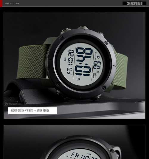 Skmei Stainless Bezel Digital Full Function Dual Time Chronograph 50m waterproof.