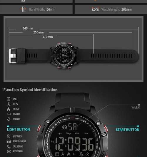 Metal Case 50m Waterproof, Bluetooth Android / Apple ios, Sync, Digital Full Function Watch,Quality