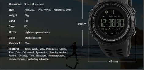 Sports / Outdoor Bluetooth, Android/ ios Sync, Waterproof 50 m Skmei Digital Full Function Watch,