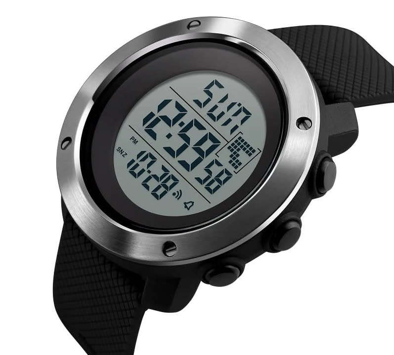 50m Waterproof Skmei Stainless Bezel, Digital Full Function, Dual Time Chronograph .