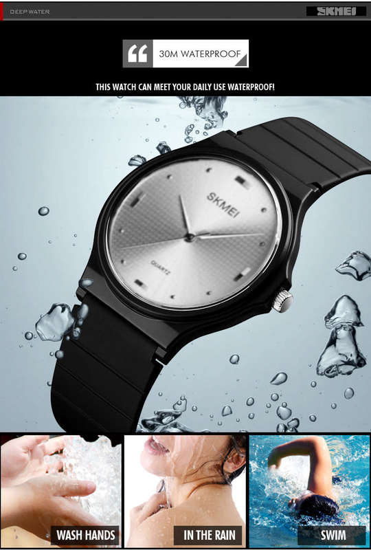 30m Waterproof,  Analogue Watch, Quality, Quartz Battery Movement, Very light weight.