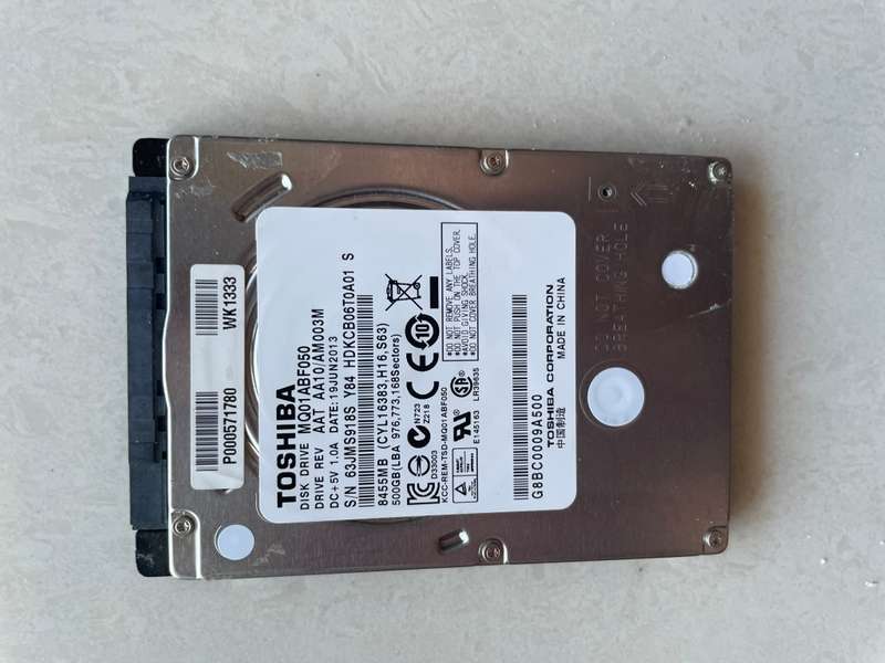TOSHIBA  500 GB 2.5inch Hard Drive For Laptop