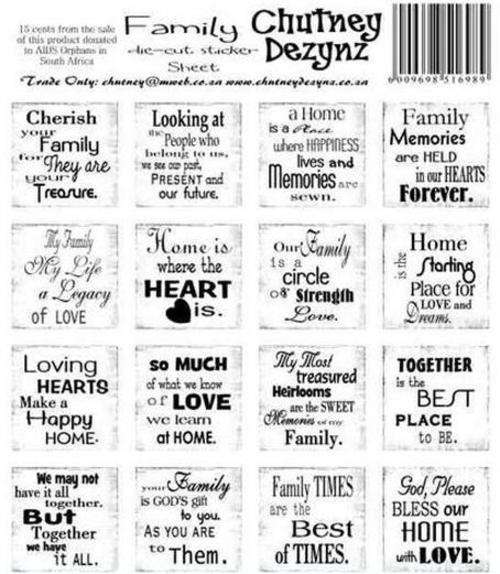 CHUTNEY WORDING STICKER - FAMILY