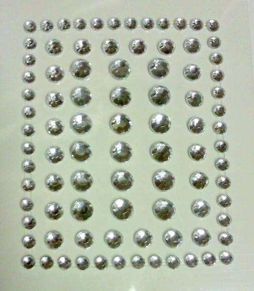 RHINESTONES  - STICK-ON -  CLEAR (3 sizes)  90