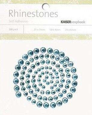 RHINESTONES 100 ASSORTED - ICE BLUE