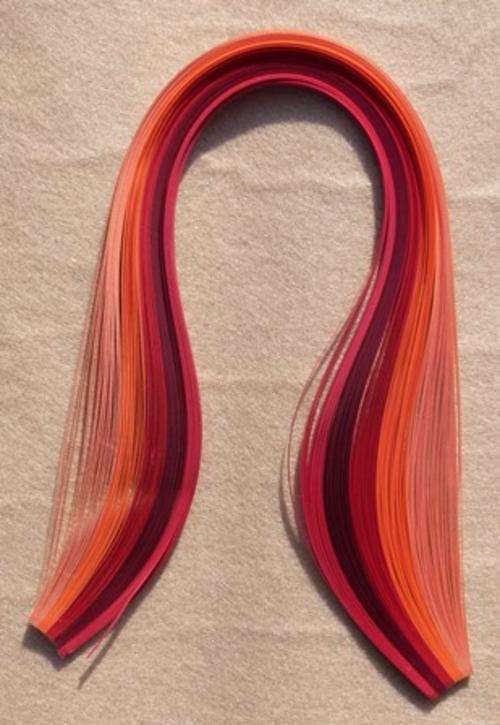 K-CRAFT QULILING PAPER 5mm REDS-ORANGE (100 strips)