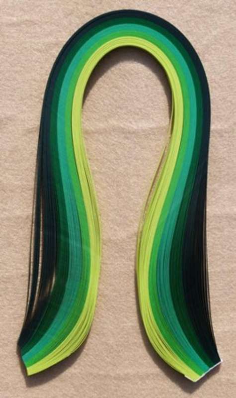 K-CRAFT QULILING PAPER 5mm GREENS (100 strips)