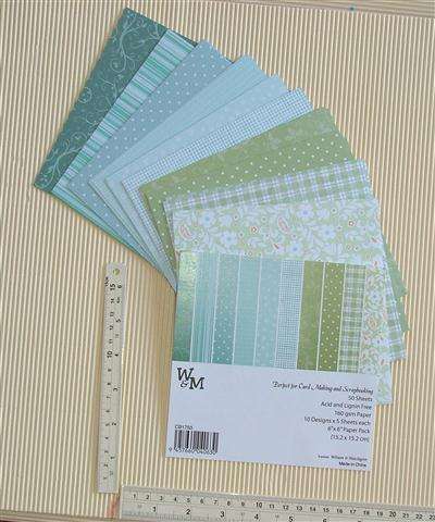 WM PATTERN PAPER PACK 6x6" GREEN  MIX