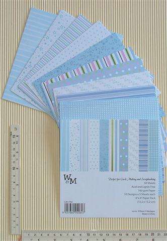 WM PATTERN PAPER PACK 6x6" BLUE  MIX