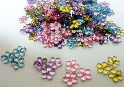 6mm GEM FLOWERS - ASSORTED COLOUR 4g