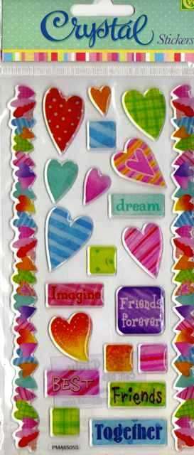 GEL STICKER - HEARTS MULTI COLOUR