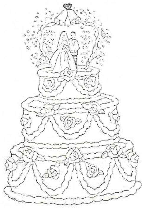 RUBBER STAMP - WEDDING CAKE