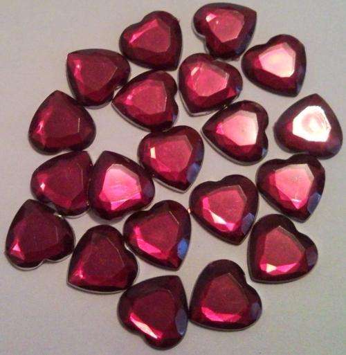 12mm GEM HEARTS 10