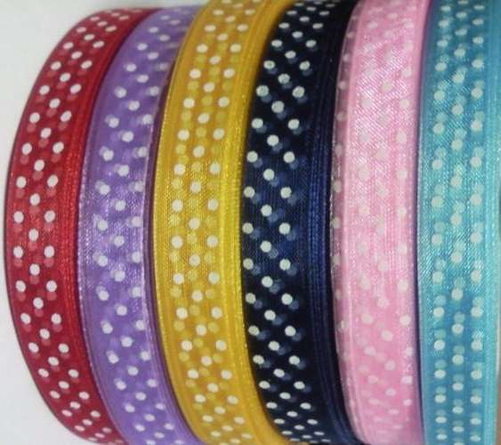 10mm ORGANZA DOTS RIBBON 6m