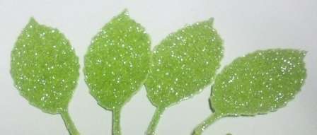 2cm LEAVES GLITTER LIME (40)