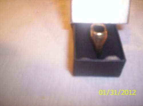 9 Carat (Size P) Gold Ring With Onyx Stone