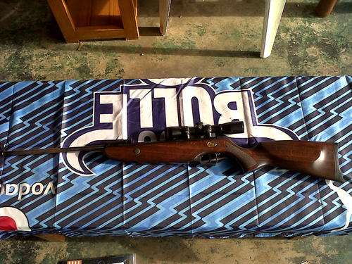 Norica air rifle with scope
