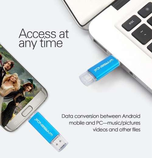 WANSENDA Fast Speed USB 3.0 OTG Pen drive 32GB Metal USB Flash Drive
