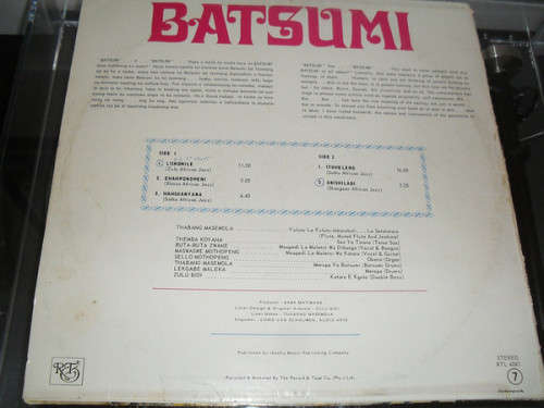 Batsumi-Batsumi (rare SA tribal jazz-second pressing released in 1978)