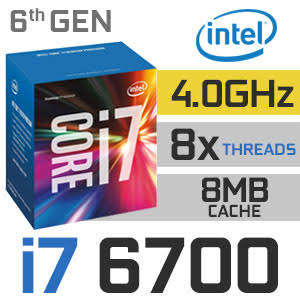 Intel i7 6700 CPU 3.4 - 4.0 GHz