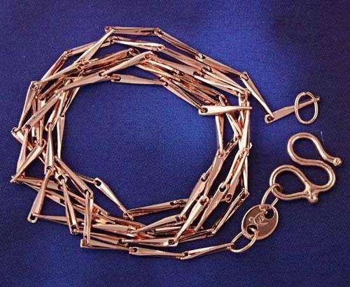 Lovely 9K Rose Gold Filled sunflower seeds Chain,G731
