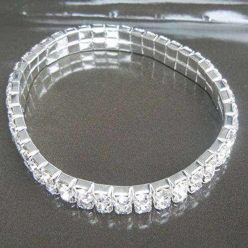 One Row Czech Rhinestone Crystal Wedding Party Tennis Bracelet,B154