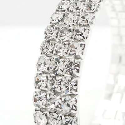 3 Row Crystal STRETCH Tennis CUFF Bracelet SUPER SEXY