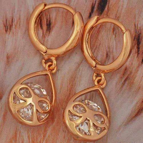 Lovely 9K Real Gold Filled CZ bowknot Dangle Earrings,Z935