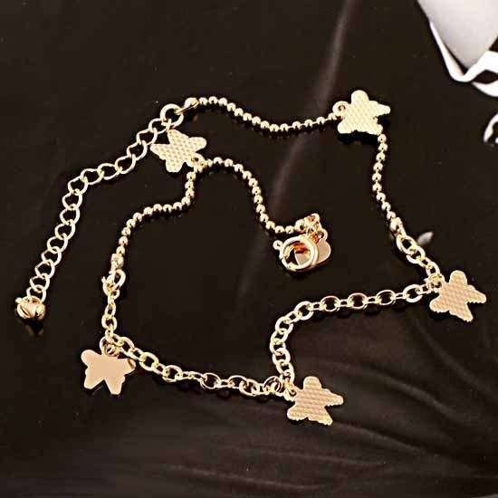 Cool 9K Gold Filled Butterfly Charms Anklet,C259