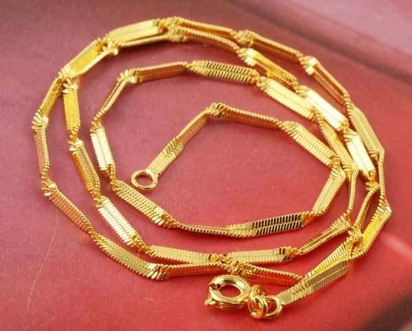 9K Gold Filled Classic Water Wave Womens Chain,C348
