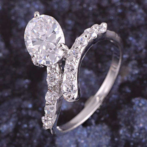 9K White Gold Filled CZ Girls Ring Size 6 (145578672)