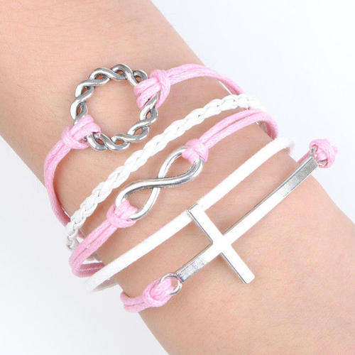 Infinity Ring Cross Charm Bracelet