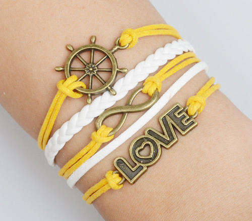 Infinity Love Antique Friendship Charm Leather Cute Bracelet
