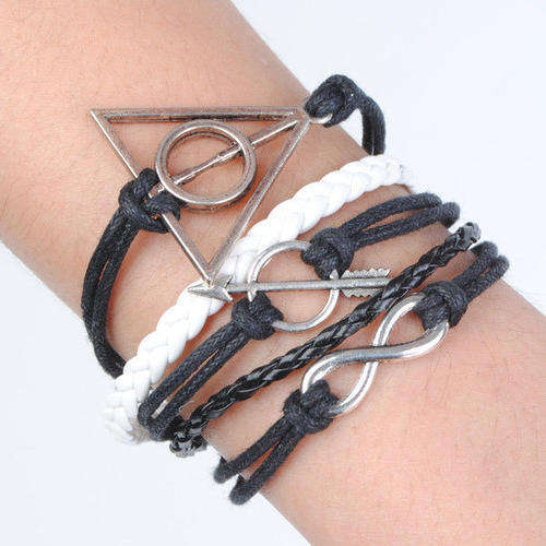 Hot Infinity Antique Silver Charm Leather Cute Bracelet (146831731)
